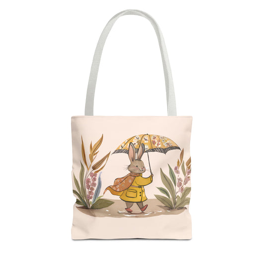 Floral Bunny Pattern Tote Bag (AOP)