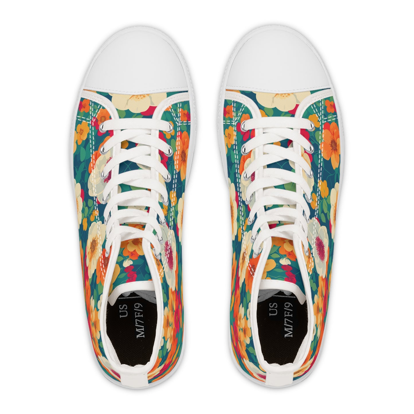 Vibrant Floral Garden High Top Sneakers