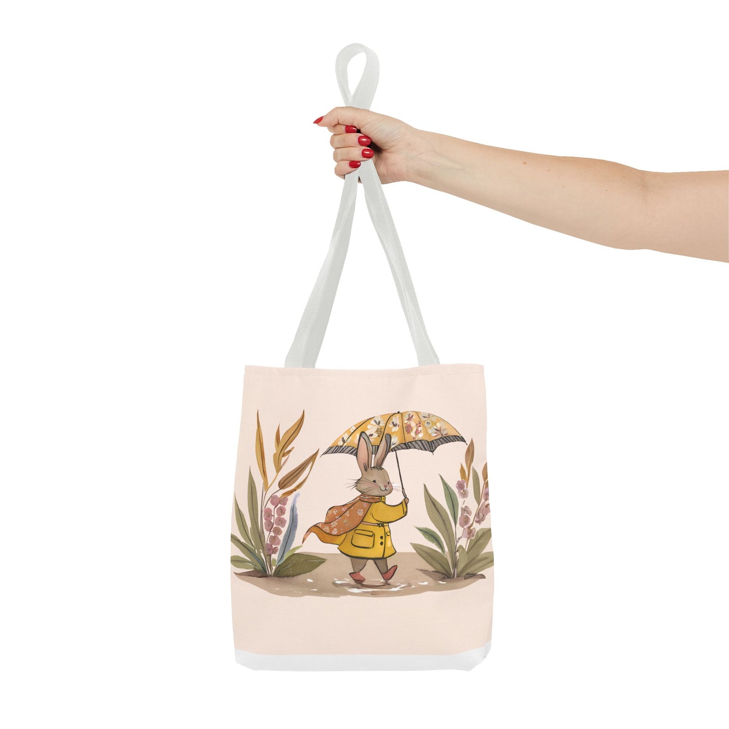 Floral Bunny Pattern Tote Bag (AOP)